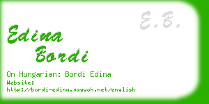 edina bordi business card